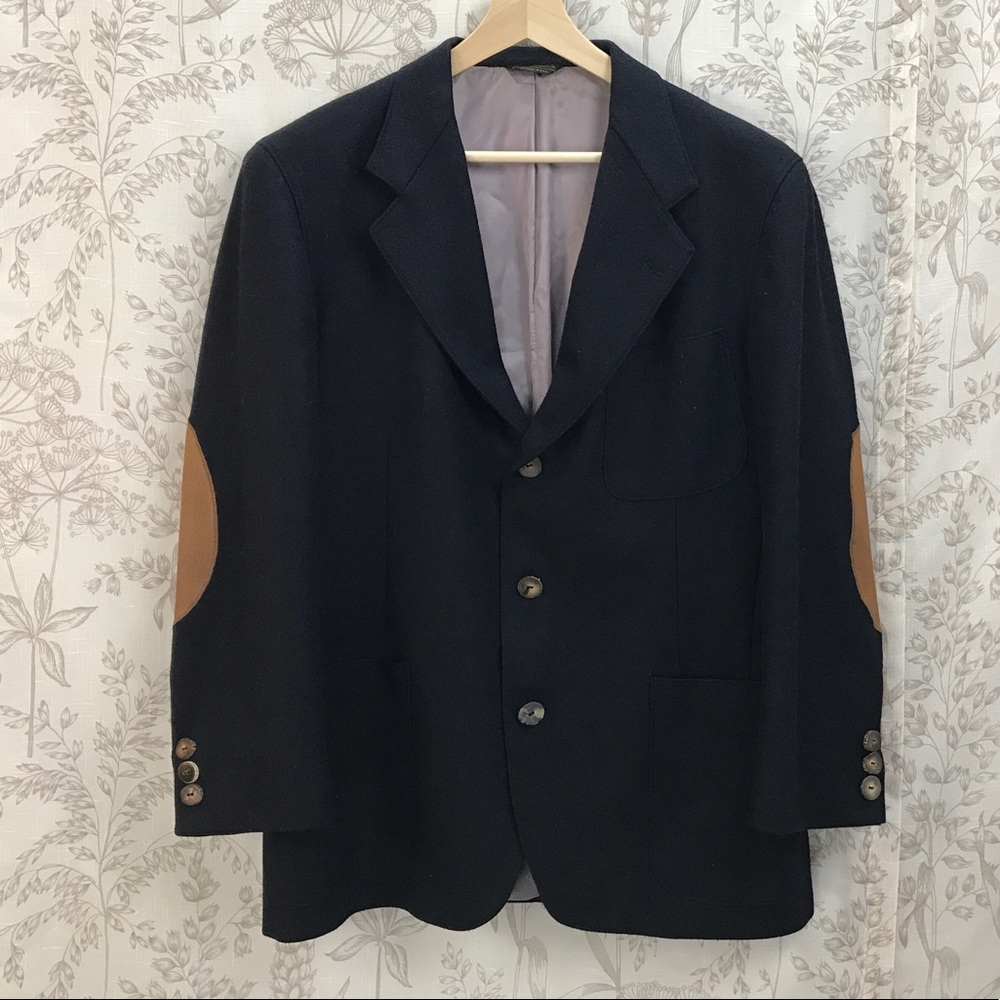 Southwick elbow patch blazer, black wool